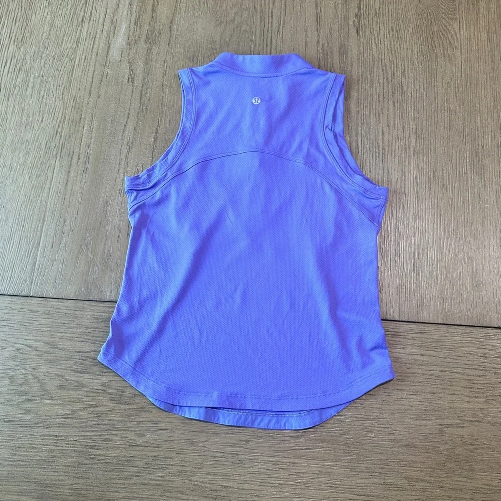 Lululemon 1/4 Zip Mock Neck Sleeveless Tank Top Size 6 Violet - Picture 5 of 8